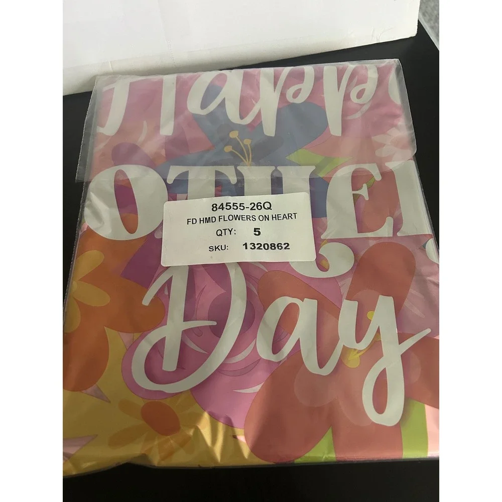 Mylar Foil Balloon Mother's Day Bulk Lot Bouquet Heart Kaleidoscope 5 Pack